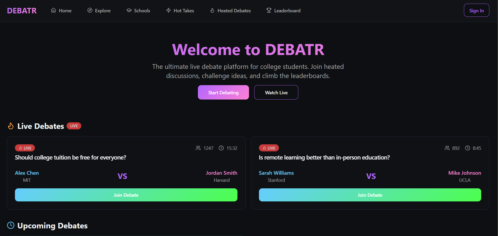 Debatr - The Stage is Almost Set | Join Our Waitlist